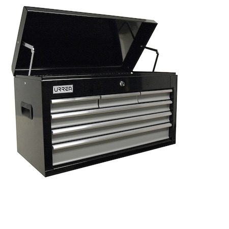 Urrea H-Series Top Chest/Cabinet, 6 Drawer, Black, Steel, 27 in W x 27 in D x 12 in H H27S6